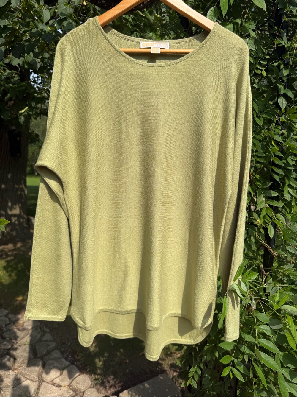 Michael Kors Light Olive Green Long Sleeve Knit Top